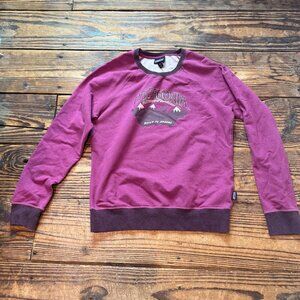 Patagonia Organic Cotton Crewneck Sweatshirt Purple Built to Endure Women Medium